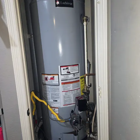 Lochinvar gas water heater install, from L&L Mechanical Services’s own photographs.