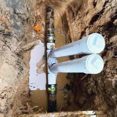 A photograph of its work, from Pither Plumbing’s own photographs.